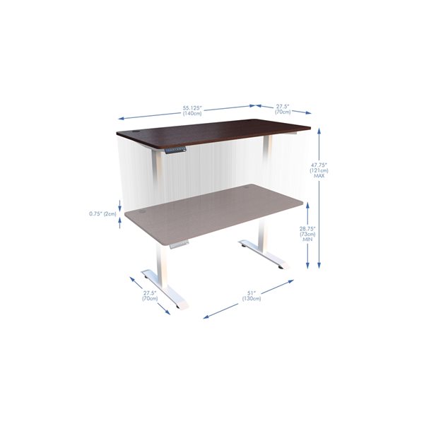 Algreen Elevate 55-in Brown Transitional Standing Desk