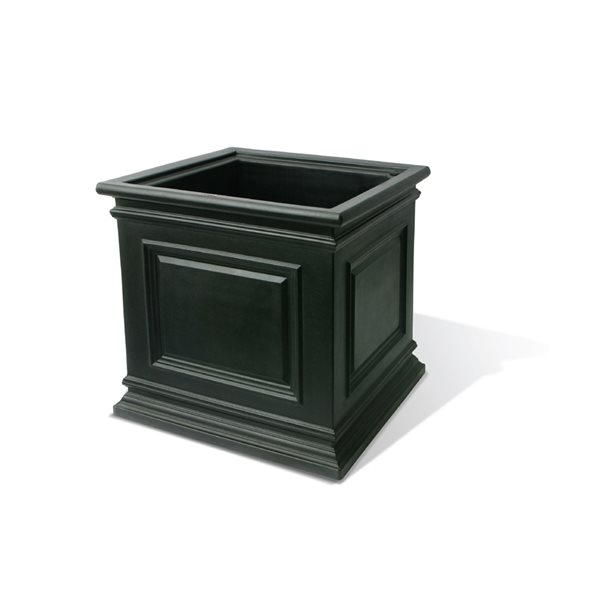 Algreen Covington 16-in W x 16.5-in H Black Plastic Self Watering Planter