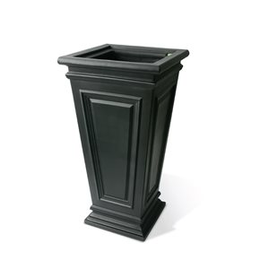 Jardinière auto-irrigante Covington par Algreen de 14 po l. x 27 po h. en plastique noir