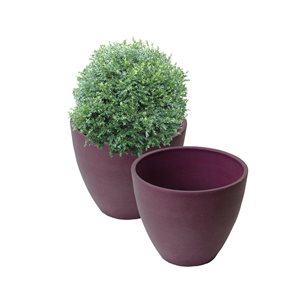 Algreen Valencia 10-in W x 8.3-in H Purple Mixed/Composite Planters - 2-Pack