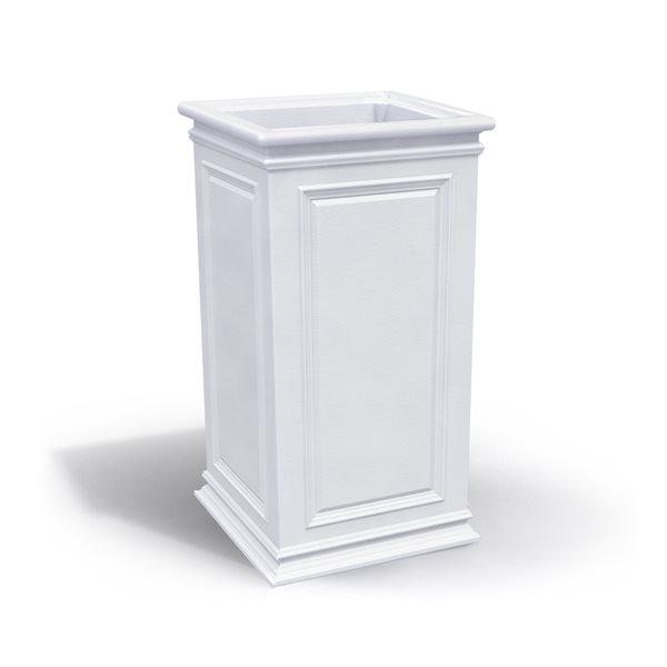 Algreen Covington 14-in W x 30-in H White Plastic Self Watering Planter