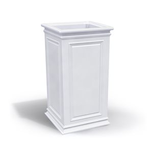 Jardinière auto-irrigante Covington par Algreen de 14 po l. x 30 po h. en plastique blanc