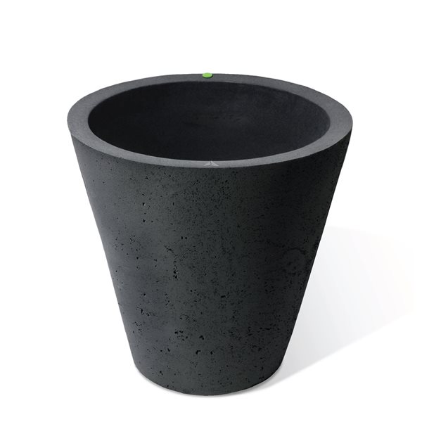 Algreen Crete 20-in W x 20.5-in H Black Plastic Self Watering Planter