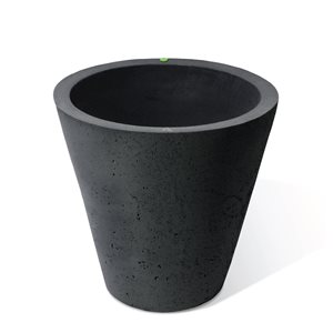 Algreen Crete 20-in W x 20.5-in H Black Plastic Self Watering Planter