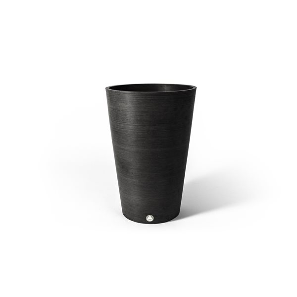 Algreen Valencia 16-in W x 24-in H Black Mixed/Composite Self Watering Planter