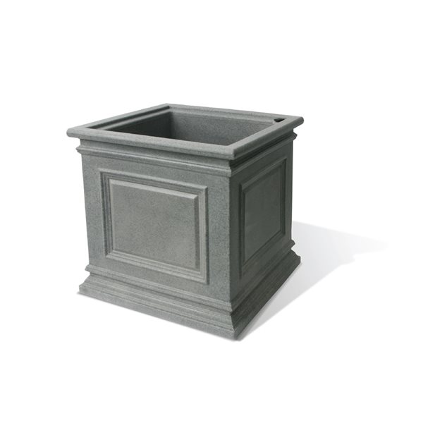 Algreen Covington 16-in W x 16-in H Warm Grey Plastic Self Watering Planter