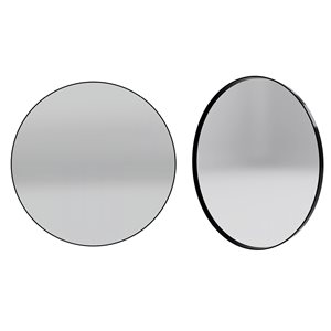 Reln 32-in Matte Black Round Bathroom Mirror