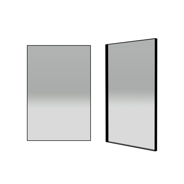 Reln 24-in Matte Black Rectangular Bathroom Mirror