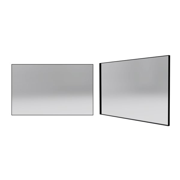 Reln 48-in Matte Black Rectangular Bathroom Mirror