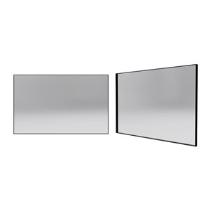 Reln 48-in Matte Black Rectangular Bathroom Mirror