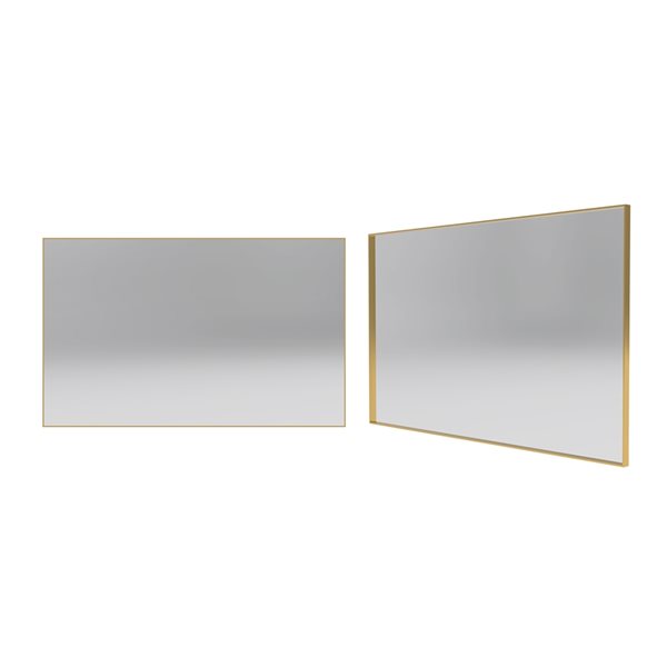 Reln 48-in Brushed Gold Rectangular Bathroom Mirror