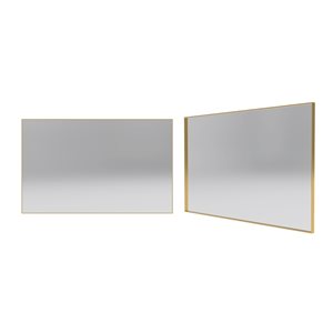 Reln 48-in Brushed Gold Rectangular Bathroom Mirror