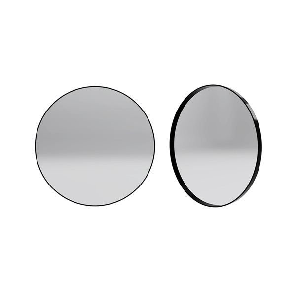 Reln 24-in Matte Black Round Bathroom Mirror