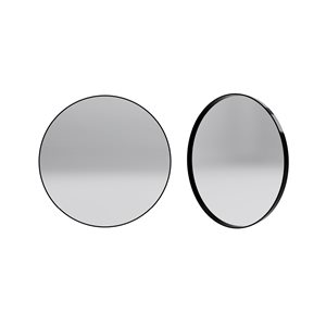 Reln 24-in Matte Black Round Bathroom Mirror