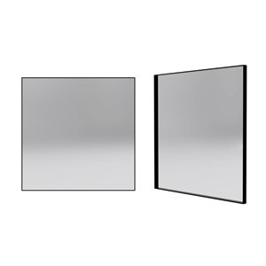 Reln 30-in Matte Black Square Bathroom Mirror