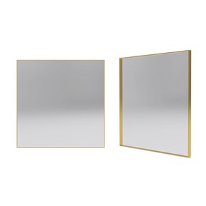 Reln 30-in Brushed Gold Square Bathroom Mirror