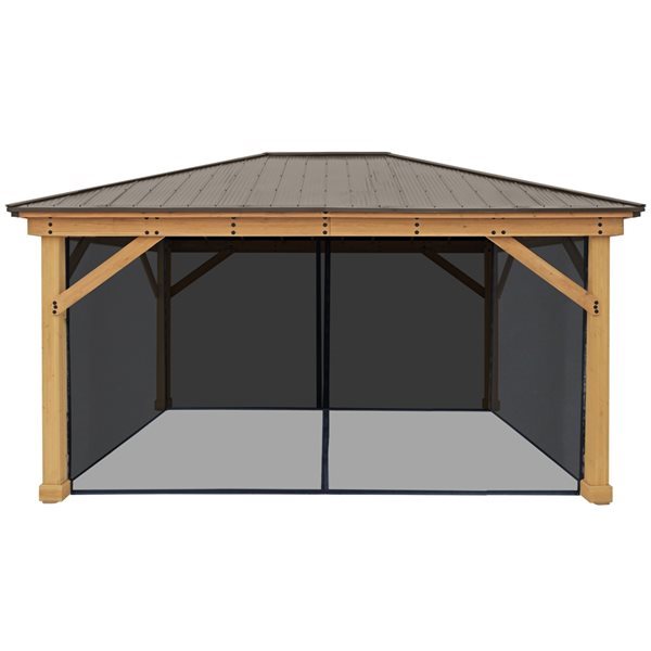 Yardistry Meridian 89.5-in x 155.8-in Black Gazebo Screen Kit