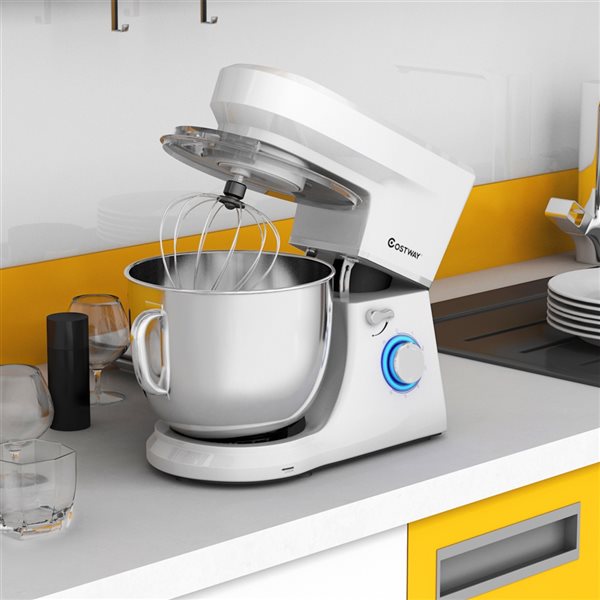 Costway 7-L 6-Speed White Commercial/Residential Stand Mixer