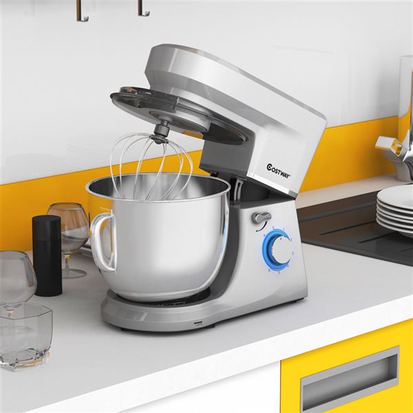 Costway 7 L 6 Speed Silver Commercial Residential Stand Mixer