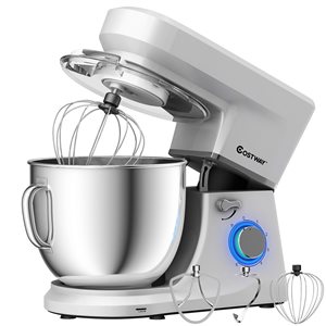 Costway 7-L 6-Speed Silver Commercial/Residential Stand Mixer