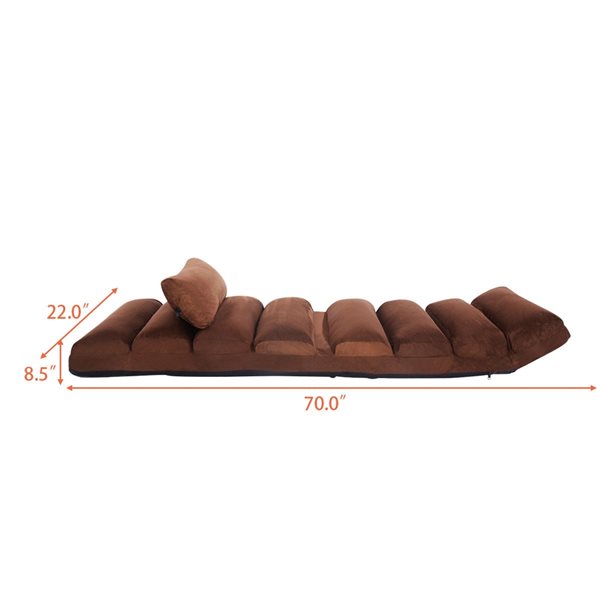 Costway Coffee Suede Sofa Bed