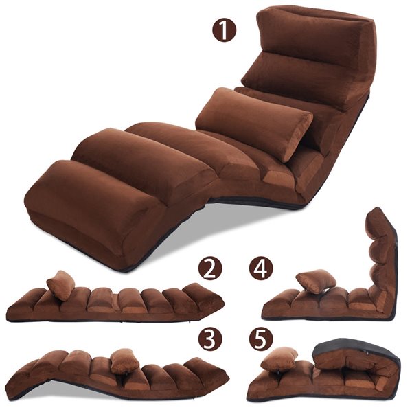 Costway Coffee Suede Sofa Bed