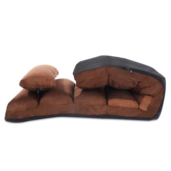 Costway Coffee Suede Sofa Bed