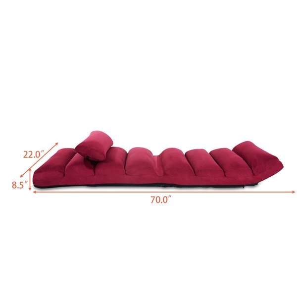 Costway Burgundy Suede Sofa Bed