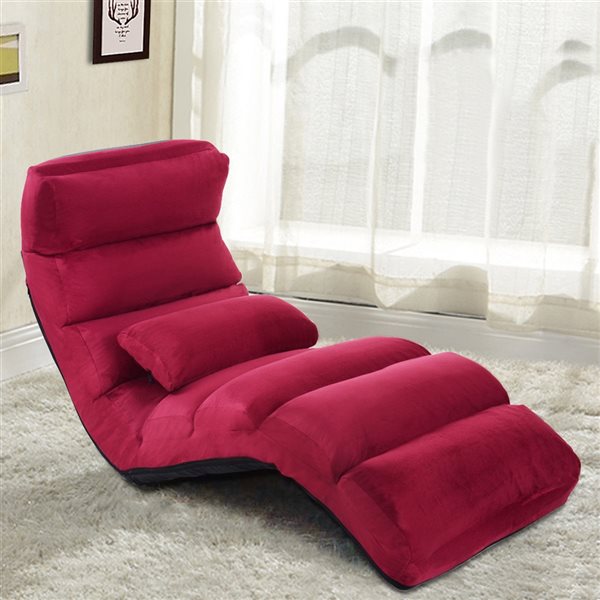 Costway Burgundy Suede Sofa Bed