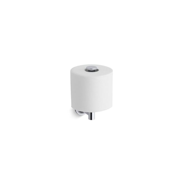 KOHLER Purist Polished Chrome Wall Mount Single Post Toilet Paper Holder