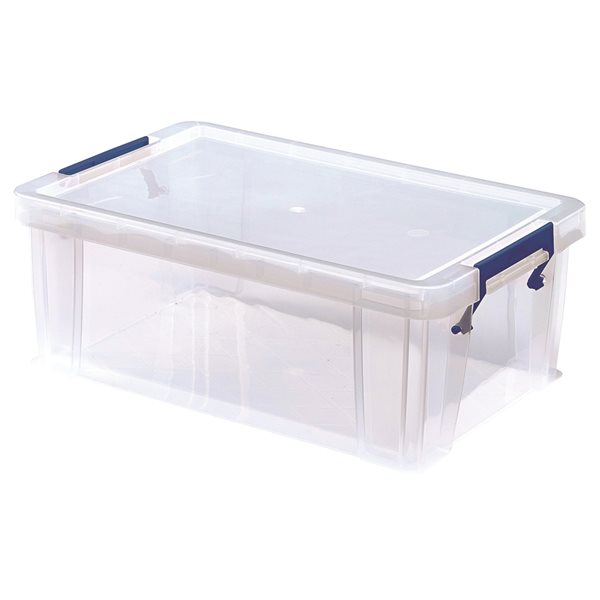 Bankers Box Clear Plastic Storage Boxes with Organizer Tray - Set