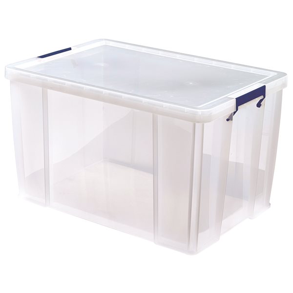 Boîtes de rangement Bankers Box de 70 L et 85 L en plastique transparent, ensemble de 3