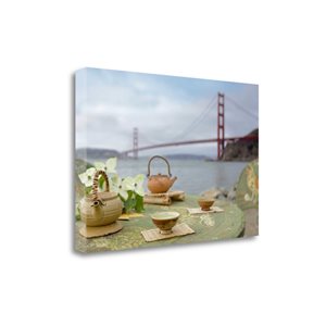 Tangletown Fine Art "Dream Cafe Golden Gate Bridge - 66" by Alan Blaustein 26-in H x 40-in W Canvas Print