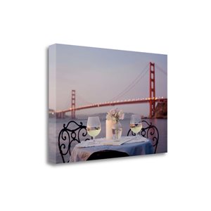 Tangletown Fine Art "Dream Cafe Golden Gate Bridge - 78" by Alan Blaustein 19-in H x 28-in W Canvas Print