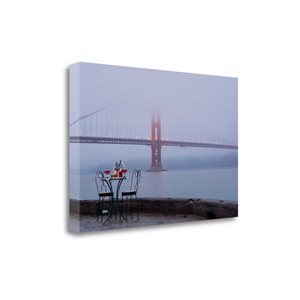Tangletown Fine Art "Dream Cafe Golden Gate Bridge - 56" by Alan Blaustein 26-in H x 40-in W Canvas Print