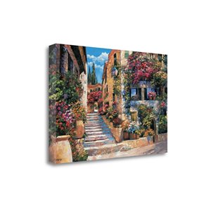 Impression sur toile sans cadre "Riviera Stairs" par Howard Behrens 39 po x 26 po de Tangletown Fine Art