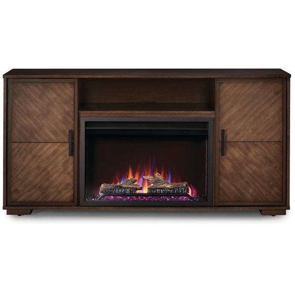 Napoleon Hayworth 65-in W Brown Fan-Forced Electric Fireplace