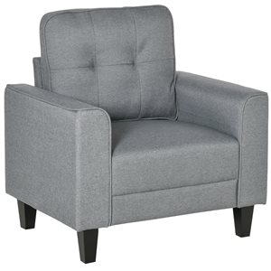 HomCom Modern Grey Polyester Blend Accent Chair