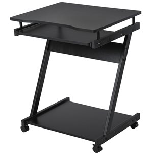 HomCom 23.5-in Black Modern/Contemporary Computer Desk