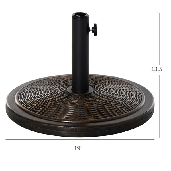 Outsunny 19-in Black Round Patio Umbrella Base 84D-045 | RONA