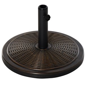 Base de parasol ronde par Outsunny de 19 po, noir