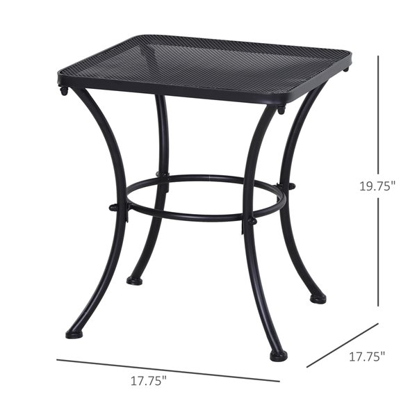 Outsunny 17.75-in W x 17.75-in L Square Outdoor Coffee Table
