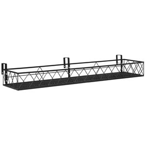 Outsunny 43.25-in Black Outdoor Rectangular Steel Plant Stand