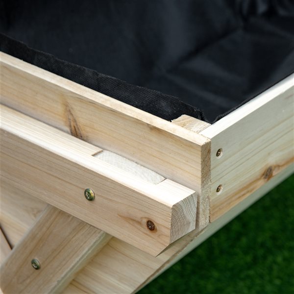 Outsunny 31.5-in W x 23.5-in H Natural Wood Raised Garden Bed
