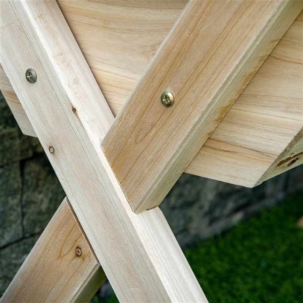 Outsunny 31.5-in W x 23.5-in H Natural Wood Raised Garden Bed