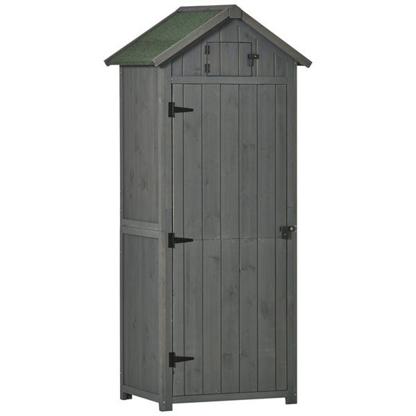 Outsunny Grey 3-ft x 2-ft Saltbox Cunninghamia Wood Storage Shed