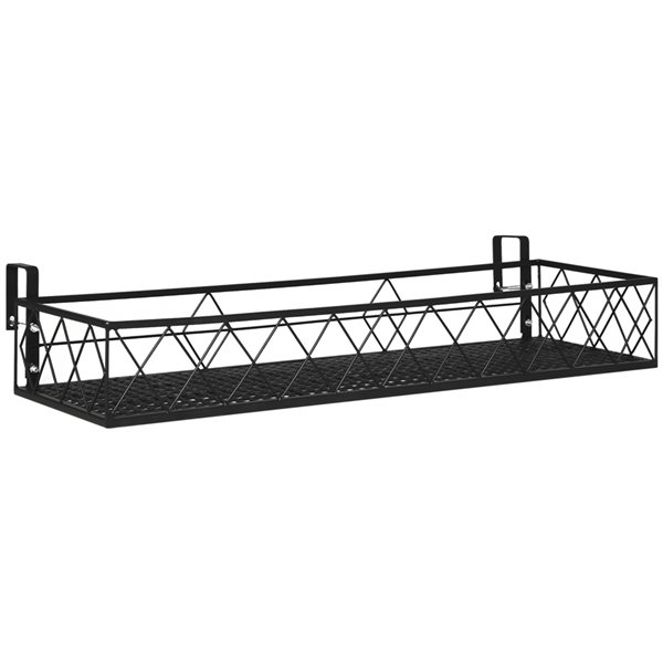 Outsunny 31.25-in Black Outdoor Rectangular Steel Plant Stand