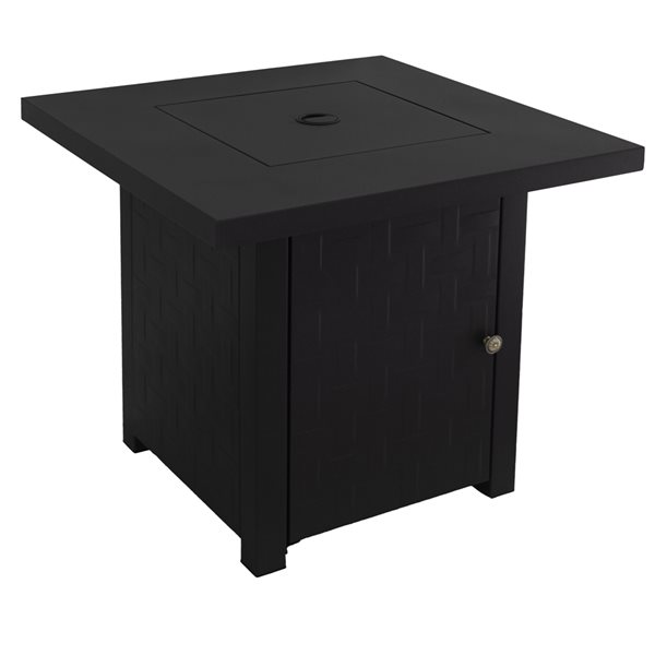 Paramount Laureen Black 27.95-in Square Steel with Convertible Burner Firepit, 40000-BTU