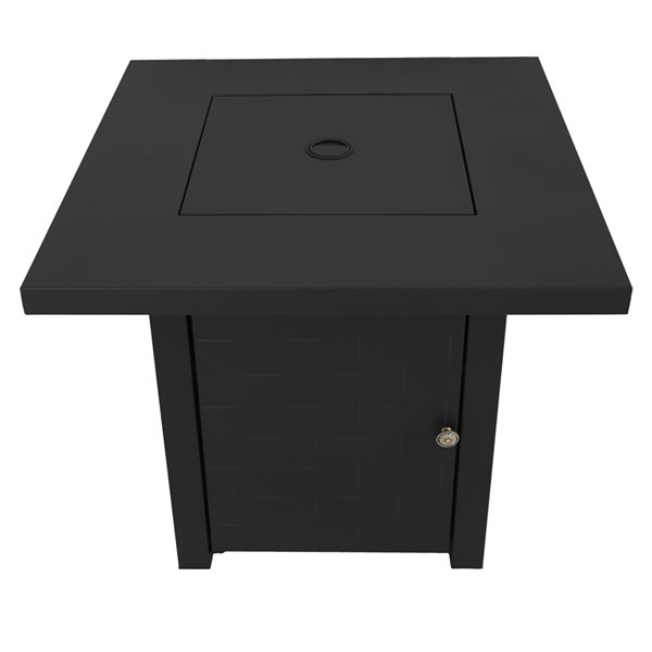 Paramount Laureen Black 27.95-in Square Steel with Convertible Burner Firepit, 40000-BTU