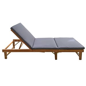 Patioflare Grey Acacia Wood Foldable Lounger